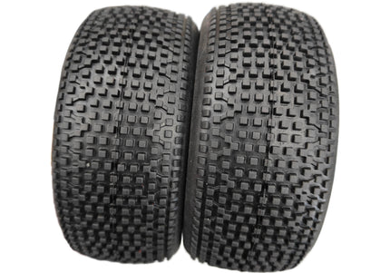 RC 1/8th BUGGY TIRES 038 MODEL PRE-MOUNTED YELLOW