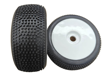 RC 1/8th BUGGY TIRES 038 MODEL PREMOUNTED WITH WHITE WHEEL