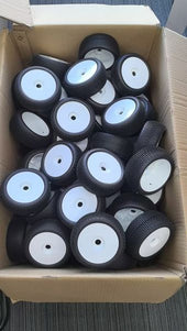 RC 1/8th BUGGY TIRES 038 MODEL PREMOUNTED WITH WHITE WHEEL