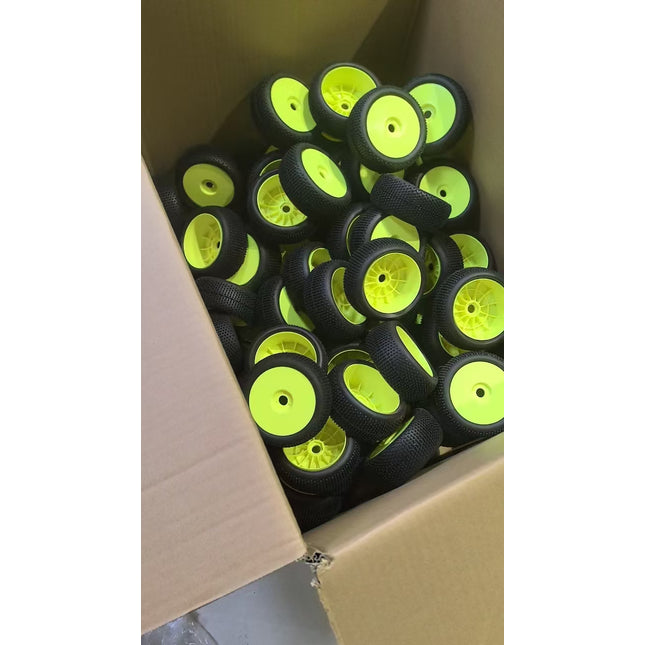 RC 1/8TH BUGGY TIRES 039 MODEL PREMOUNTED WITH YELLOW WHEEL